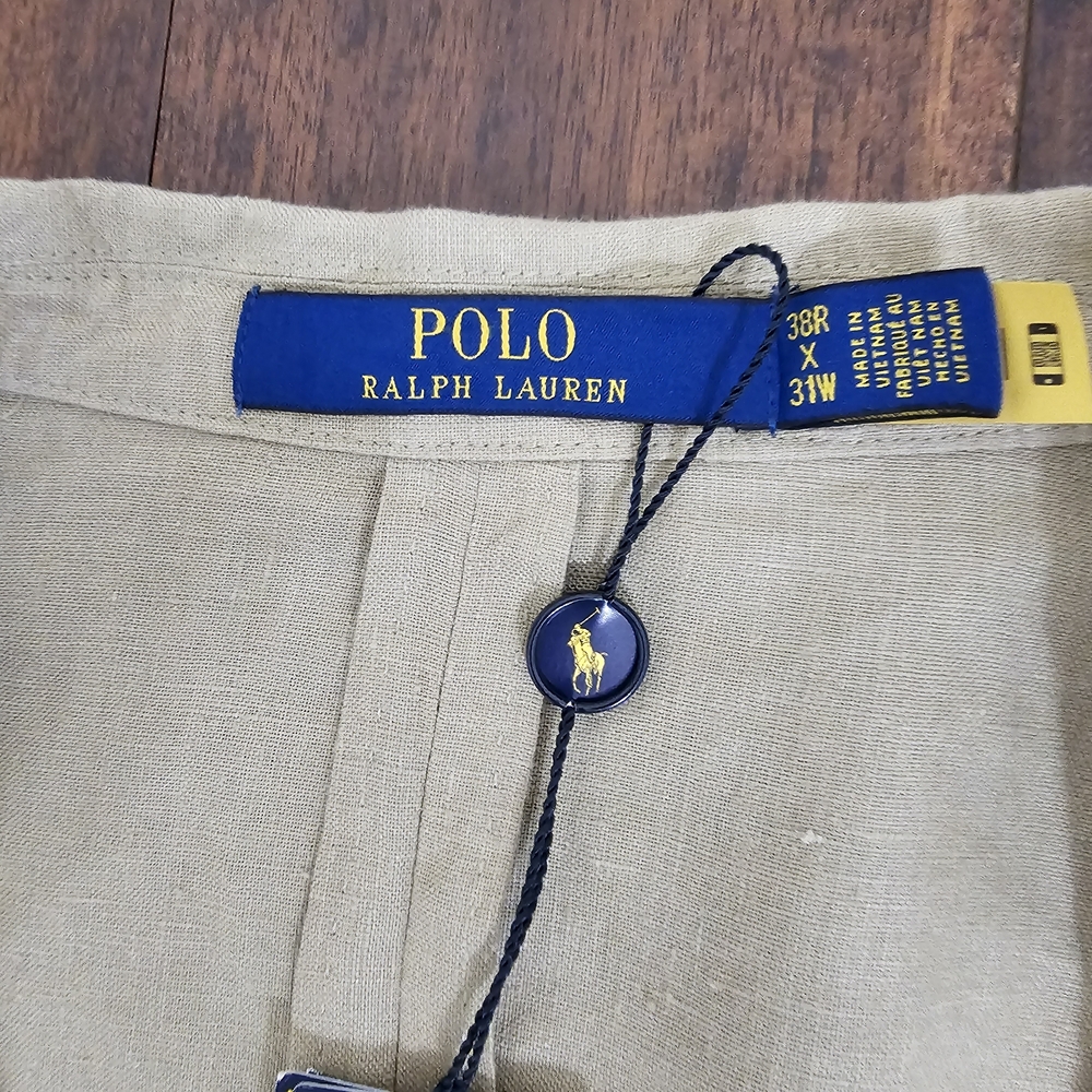 Polo Ralph Lauren Tan Brown Linen Suit Mens Size 38R Modern Fit - Picture 3 of 7